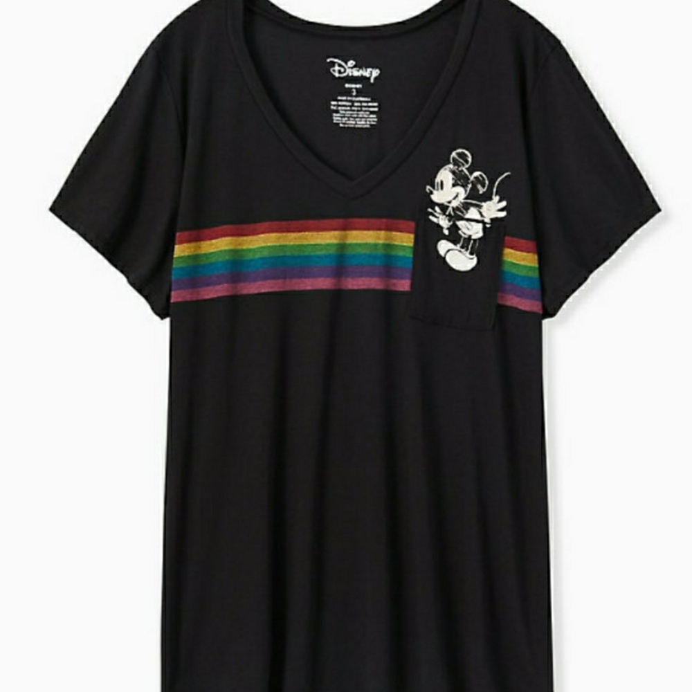 Torrid Mickey mouse  Rainbow v neck top